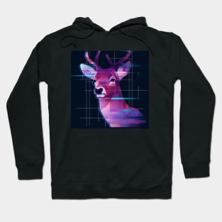 Vaporwave Pixel Deer Hoodie